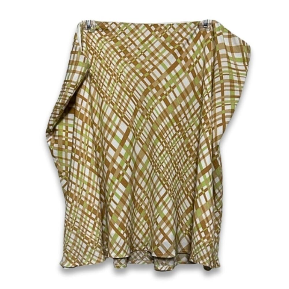 BP. Straight Skirt Knee Length Zipper Closure Plaid Design Multicolor W 3X NWOT